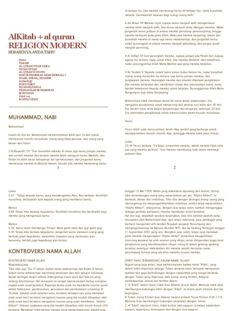 Di antara teladan kesabaran nabi muhammad adalah seperti beberapa kisah yang terangkum. Muhamamad Alquarn Tdk Sama Pdf