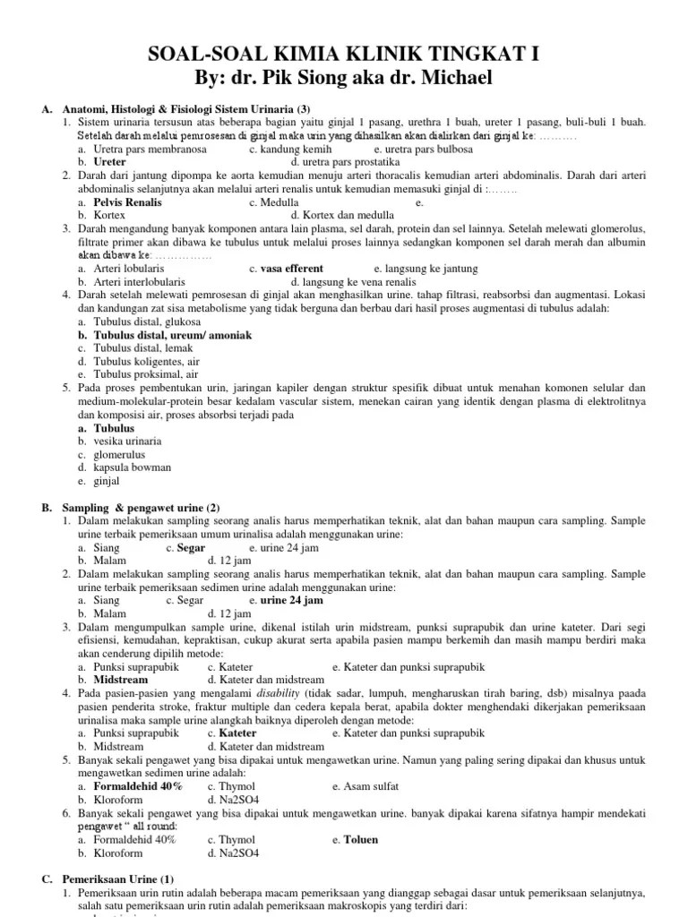 Contoh Soal Hematplogi Beserta Jawabannya