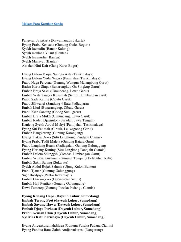 Makam para Karuhun Sunda | PDF