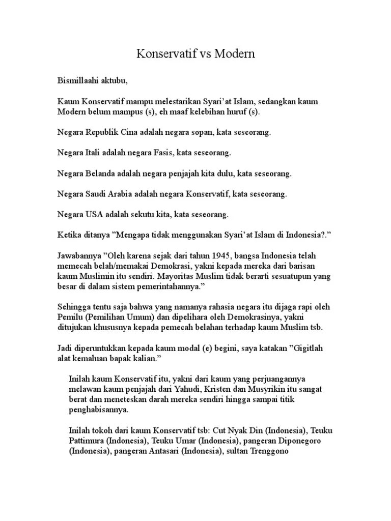 Konservatif Vs Modern