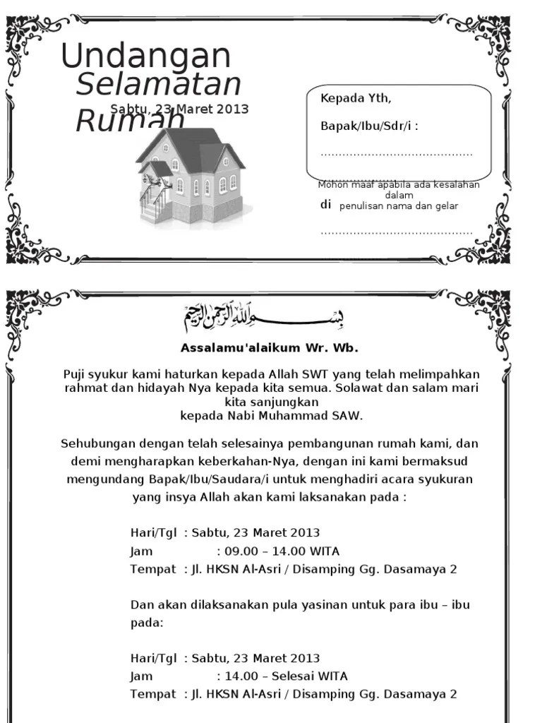 Nah, beberapa contoh berikut ini mungkin akan menginspirasi kamu. Contoh Undangan Syukuran Lewat Wa