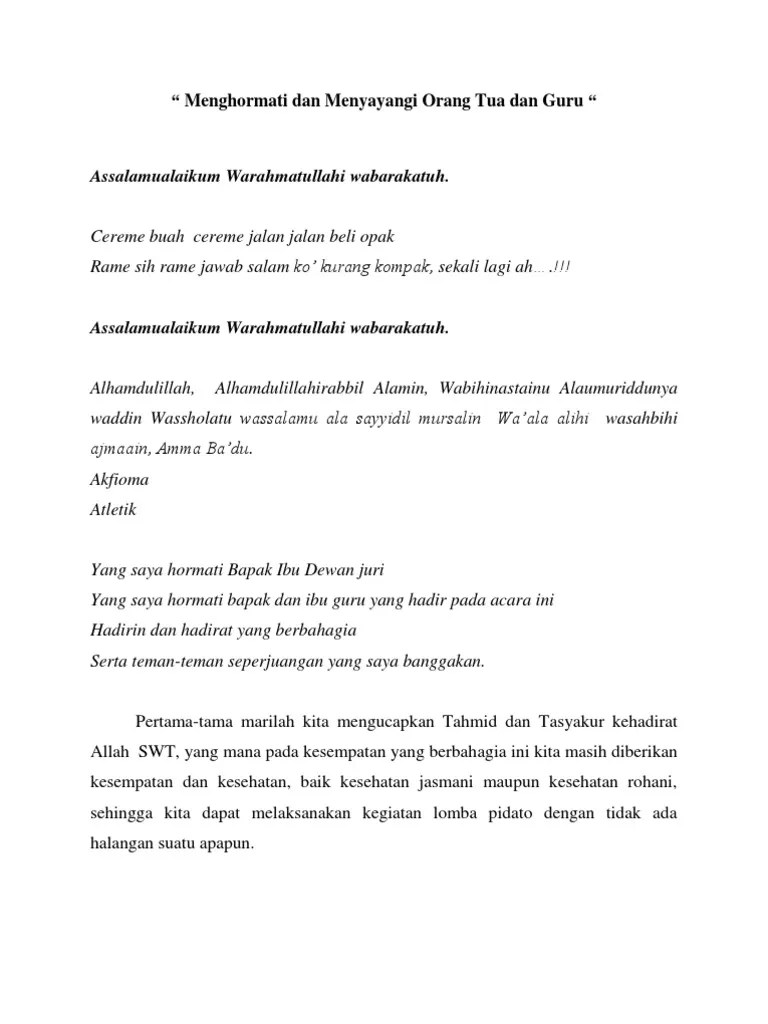 Pidato Tentang Hormat Kepada Guru – Pigura