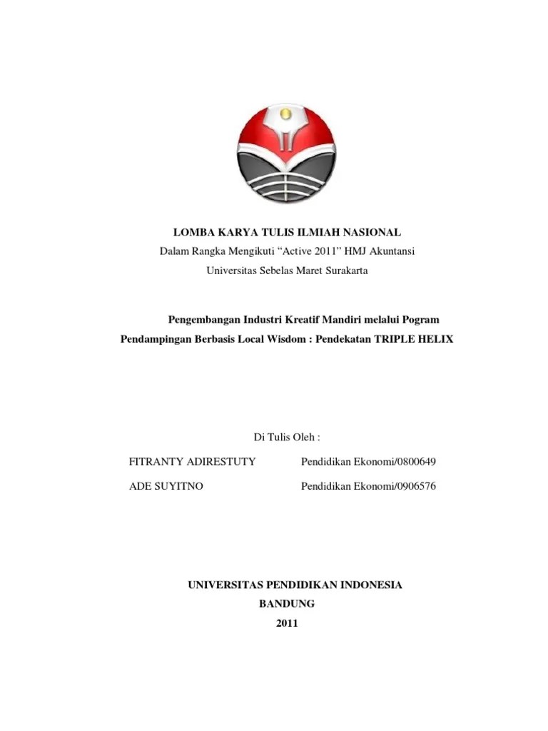Hal serupa juga dikemukakan ahli, soetomo, yang. Lkti Nas Active Fitranty Upi Pengembangan Industri Kreatif Pdf