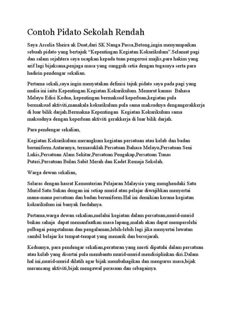 Sebagai contohnya, pihak dbp perlu bekerjasama dengan pihak sekolah dan institusi . Contoh Pidato Sekolah Rendah Pdf