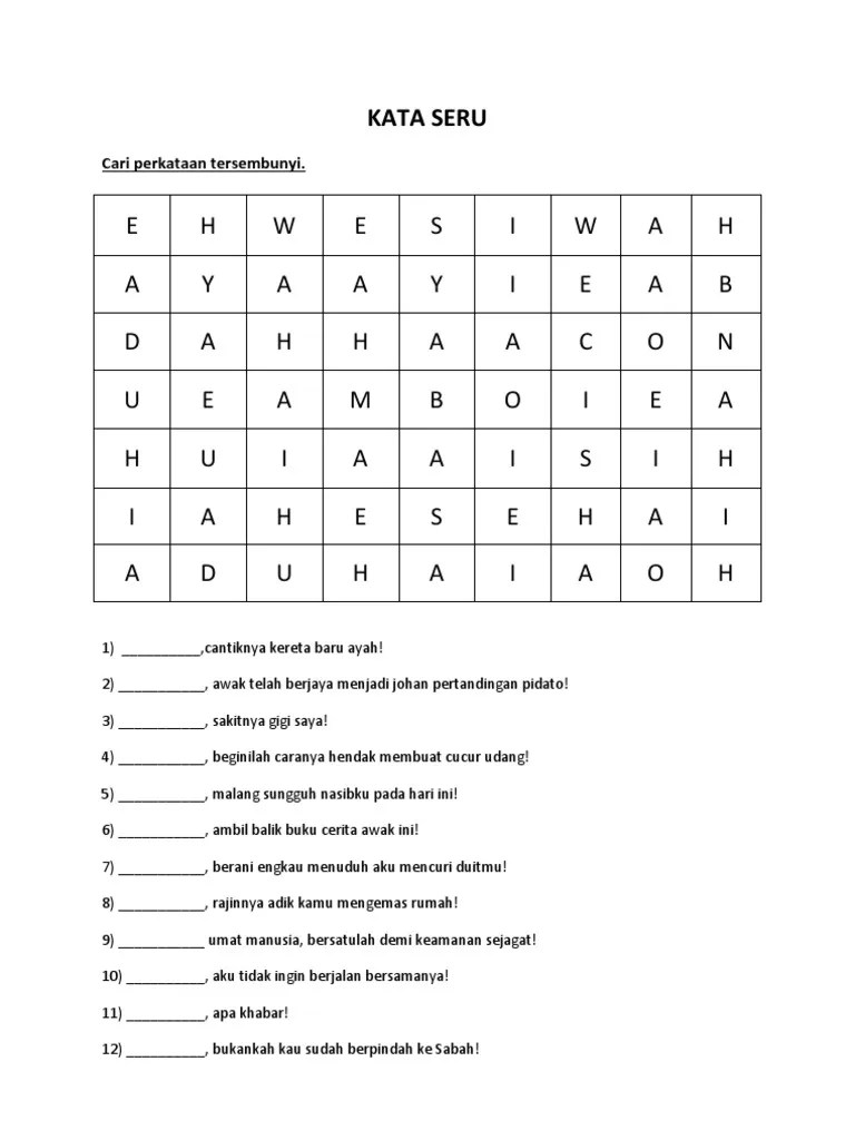 Awal sekali ialah bagi salam, sebut nama penuh dan nombor kad pengenalan dan bagi tau yang kita nak buat rpk atau rsm. Kata Seru Bahasa Malaysia Tahun 3 Pdf