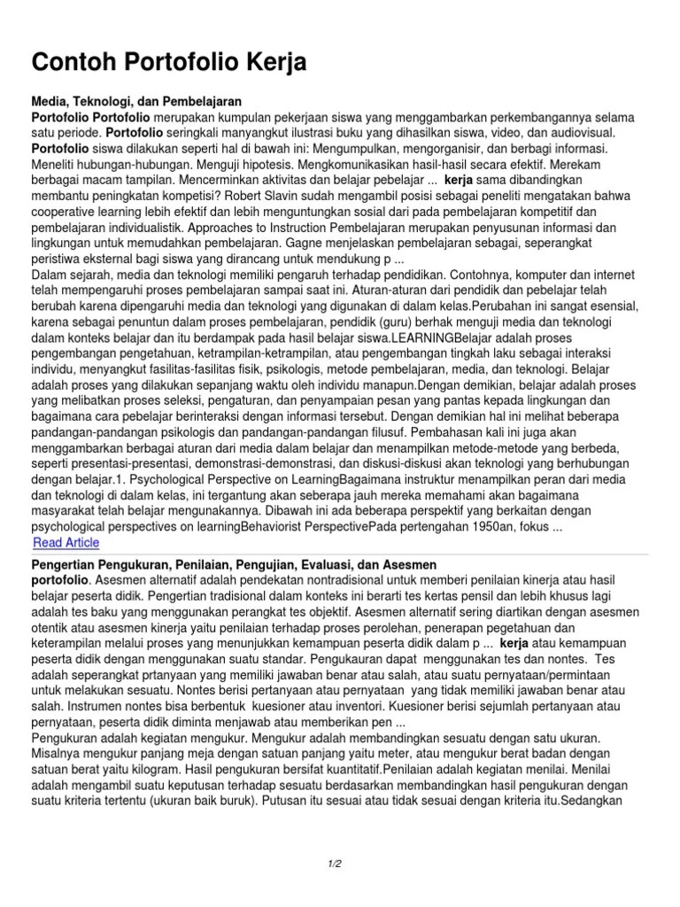 Jangan terjebak dengan format portofolio yang standar. Contoh Portofolio Kerja Pdf Pdf