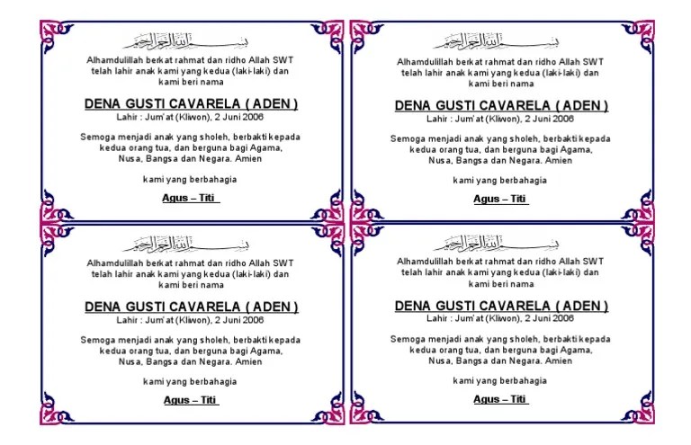 Mika nasi kotak dus(isi 25pcs)+alas mika sekat 7 ,20cmx20cm. Contoh Kartu Ucapan Aqiqah Bayi Pada Berkat (Kotak Nasi)