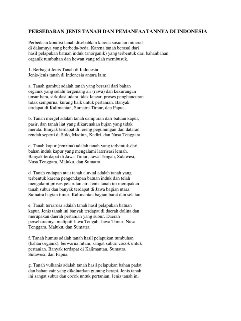 Persebaran Jenis Tanah | PDF