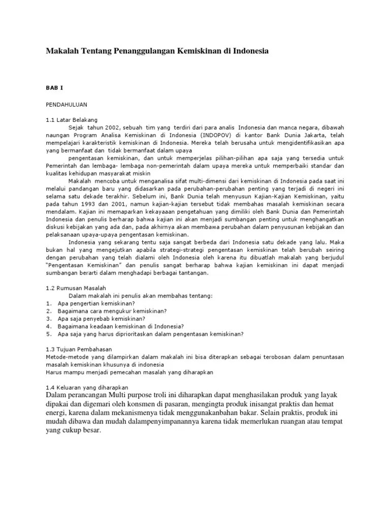 Sdgs merupakan suatu rencana aksi global yang disepakati oleh para pemimpin dunia, termasuk indonesia, guna mengakhiri kemiskinan, . Makalah Tentang Penanggulangan Kemiskinan Di Indonesia Pdf