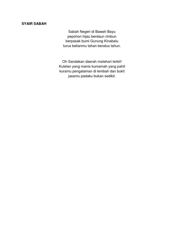 Syair Sabah | PDF