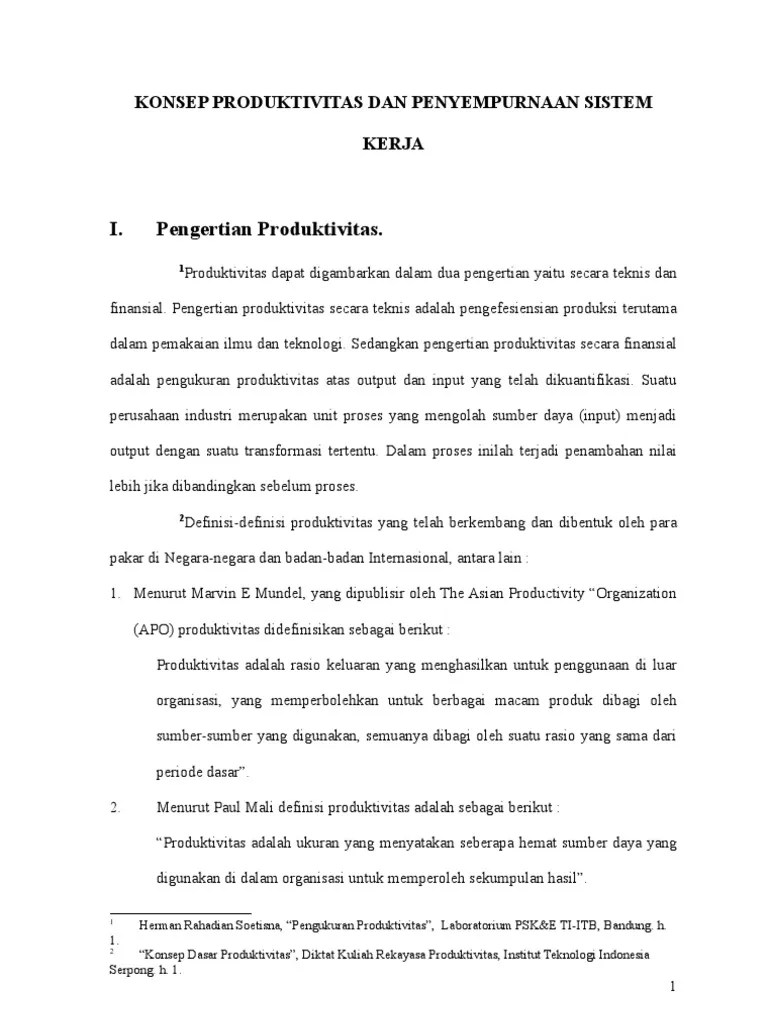 Konsep Produktivitas | PDF