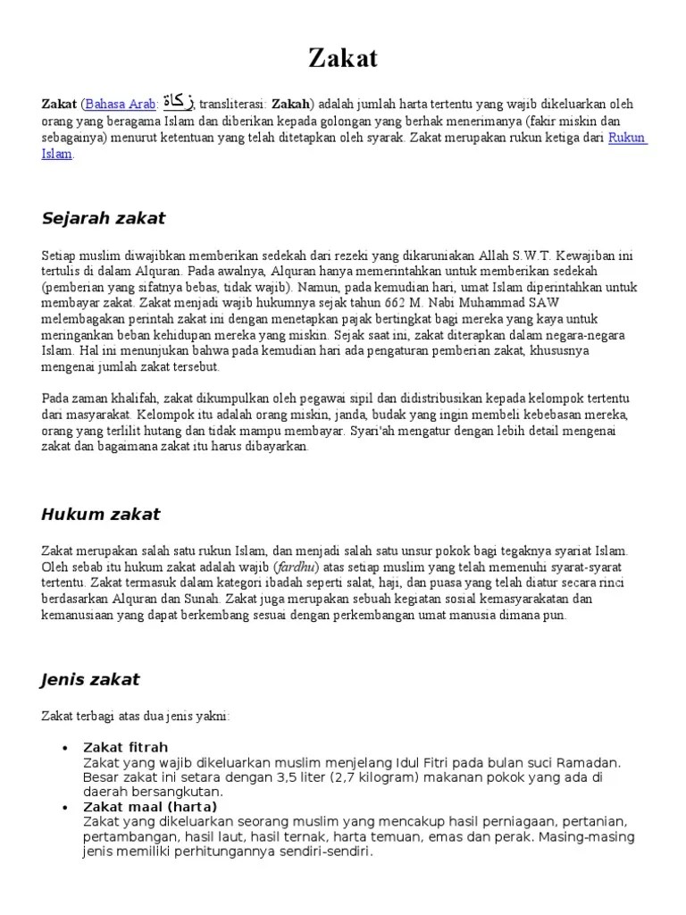 Zakat apa yang diperintahkan terlebih lebih dahulu? Zakat Pdf