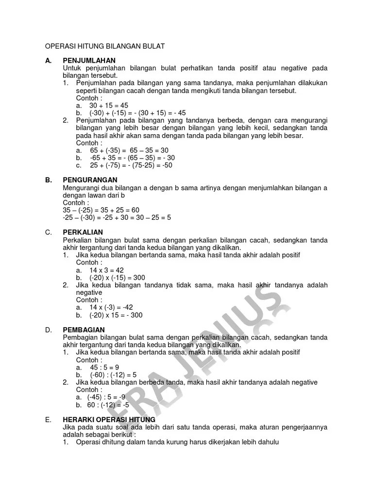 Latihan soal bilangan bulat kelas 6 semester 1. Contoh Latihan Soal Latihan Soal Matematika Kelas 6 Operasi Hitung Bilangan Bulat