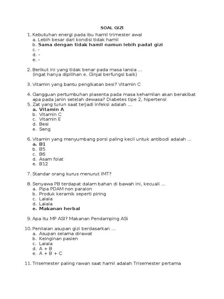 Soal Bioetik Gizi Beserta Jawabannya