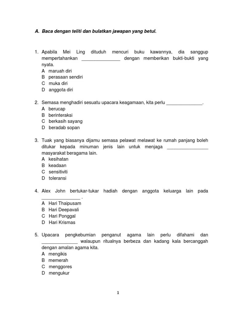 Soalan Dan Jawapan Peperiksaan Akhir Tahun Darjah 5 Fizi Noor