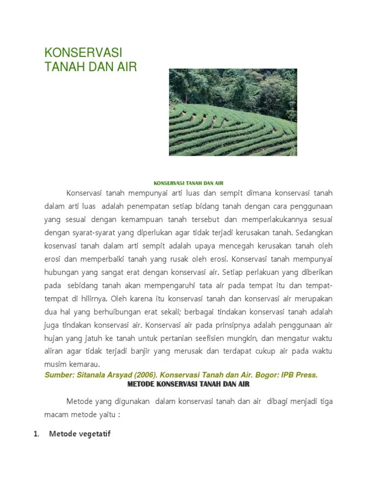 Konservasi tanah = pelestarian tanah? Konservasi Tanah Dan Air Pdf