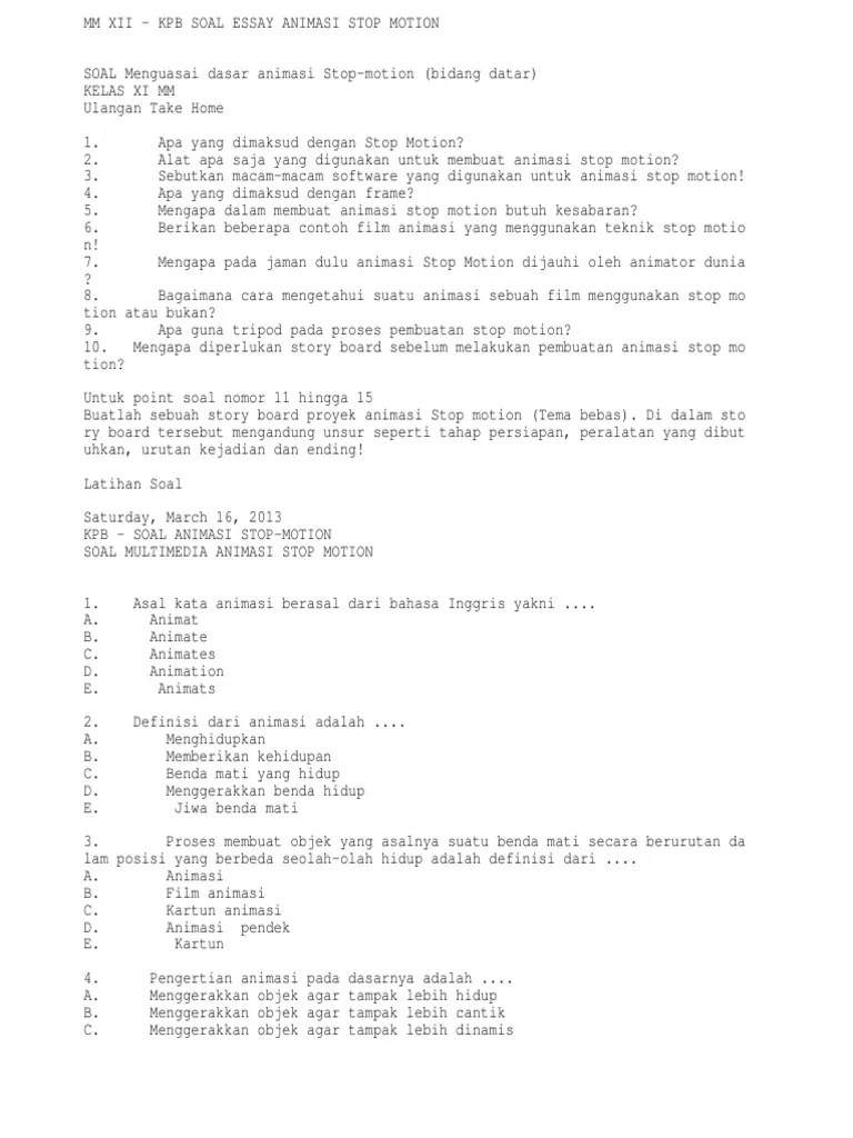 Essay Stop Montion | PDF