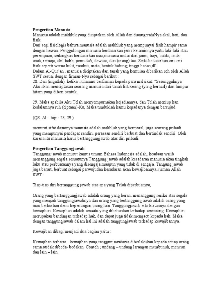 Pengertian Manusia | PDF