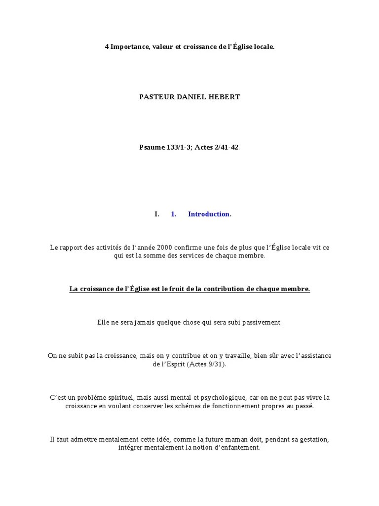 4 Importance de La Croissance Dans L&rsquo;eglise | PDF | Église catholique |  Amour