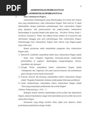 Administrasi Pembangunan | PDF