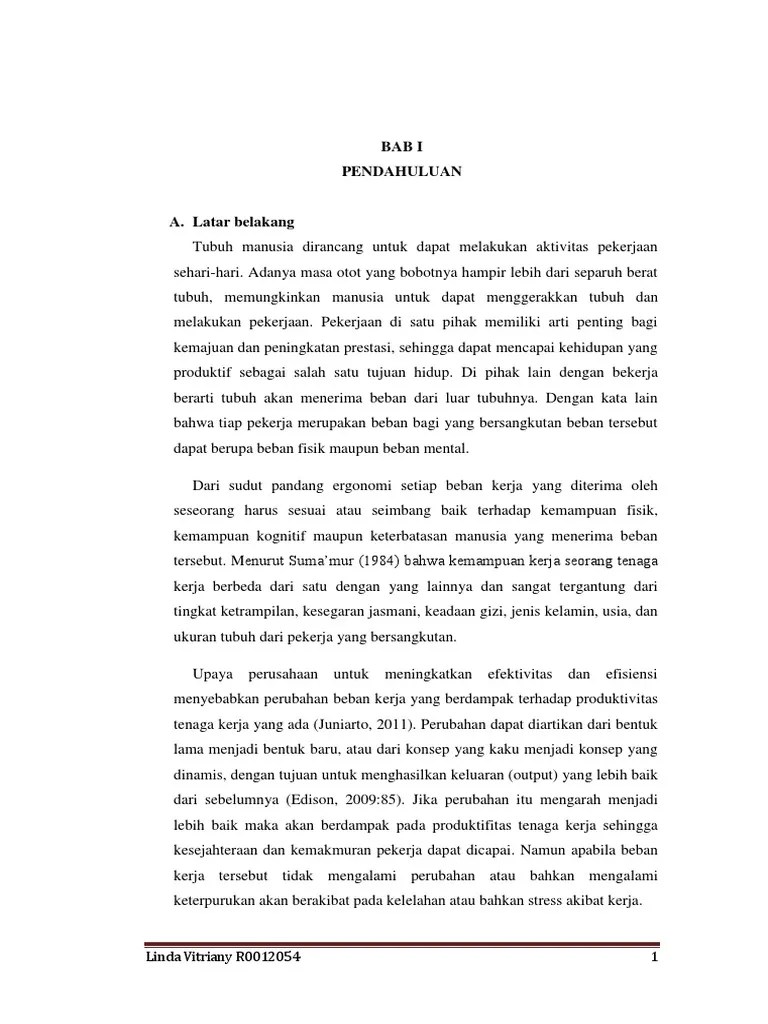 Penelitian ini dilakukan terhadap empat orang karyawan divisi . Beban Kerja Fisik Vs Beban Kerja Mental Pdf