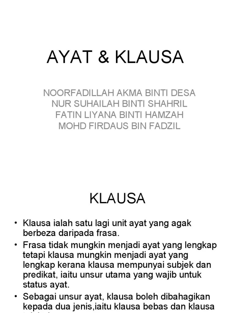 BM-Ayat Dan Klausa | PDF