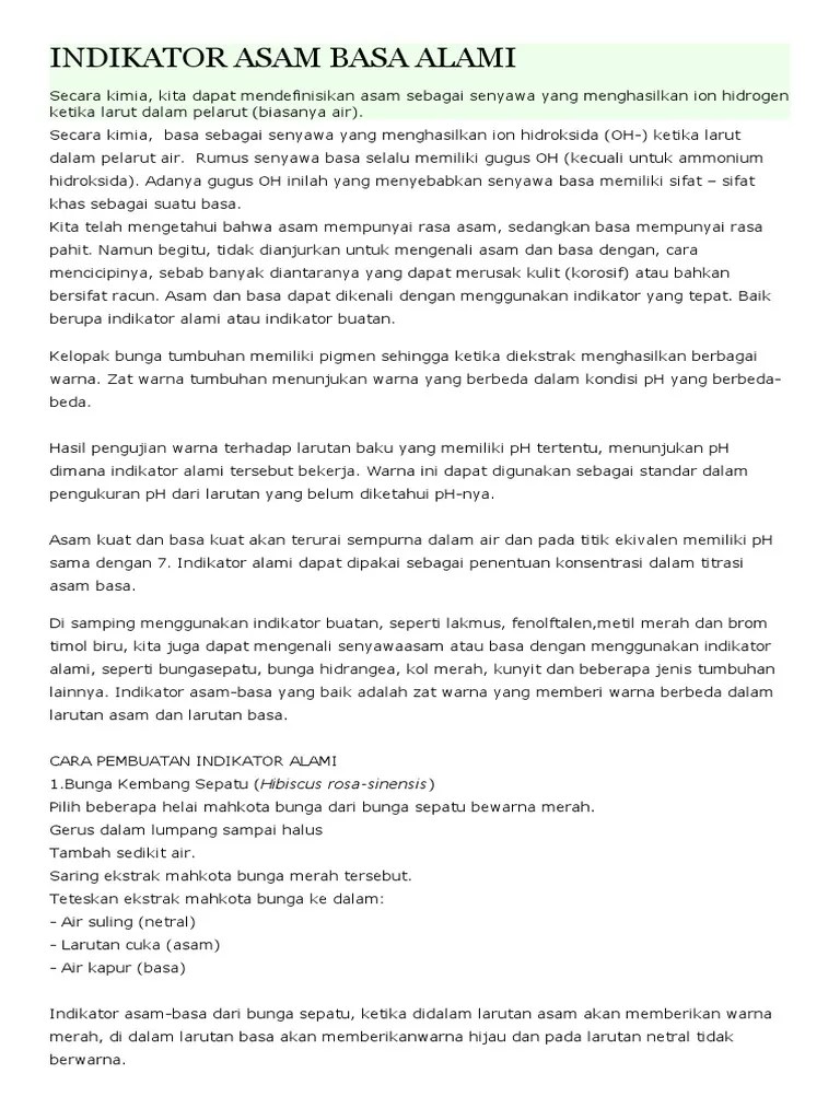 Indikator Asam Basa Alami | PDF