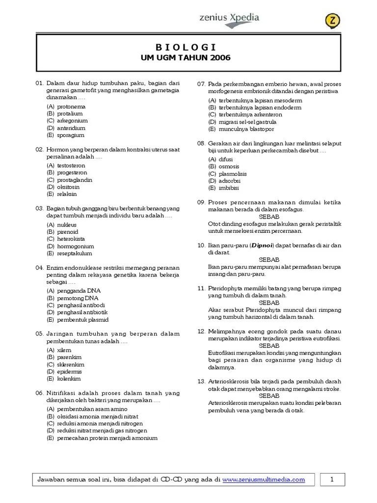 UM UGM2006 Biologi | PDF | Business
