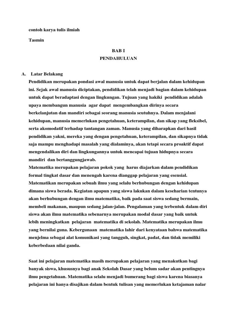 Contoh Karya Tulis Ilmiah | PDF