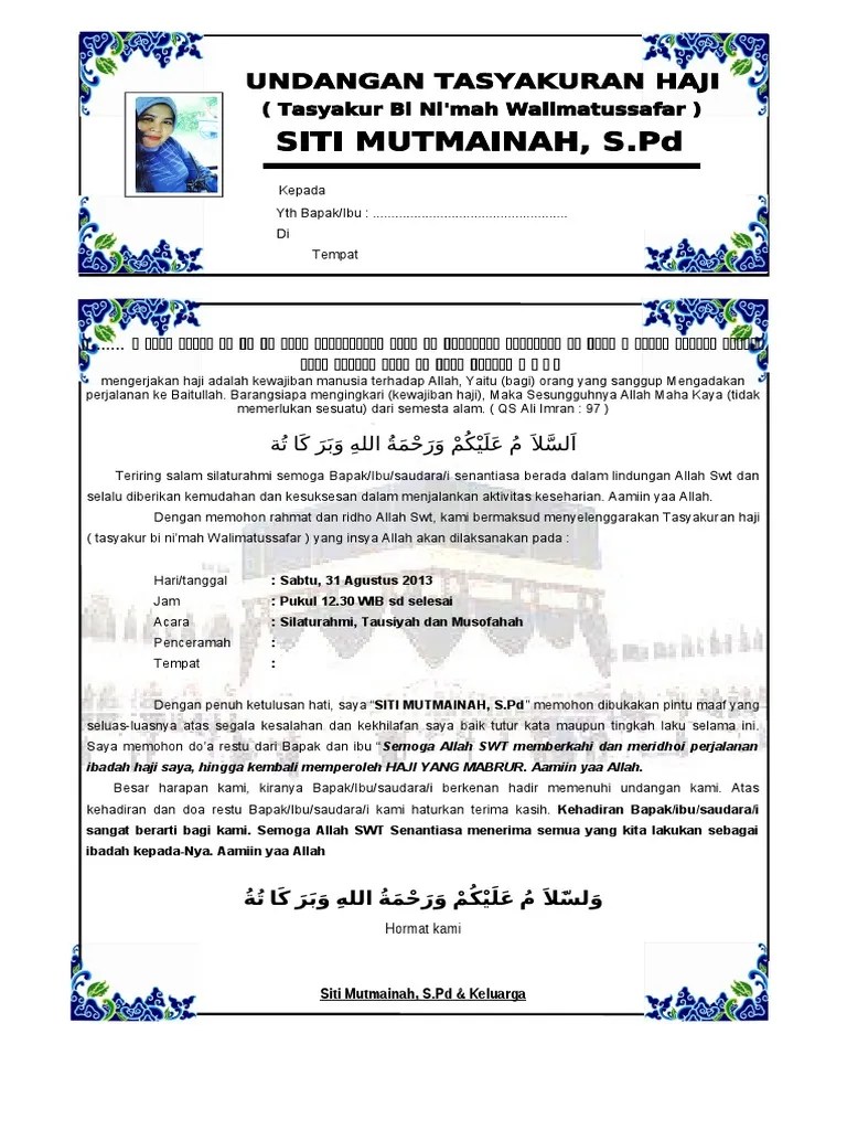 Undangan-Haji Walimatussafar | PDF