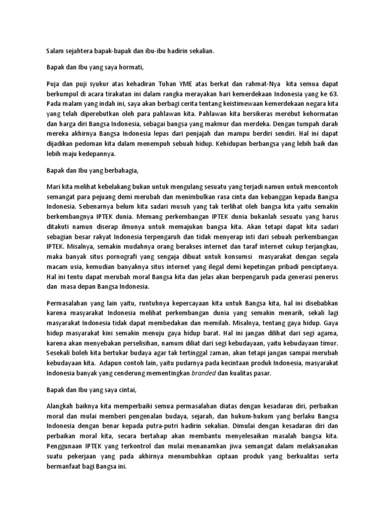 Penutup Pidato Kemerdekaan