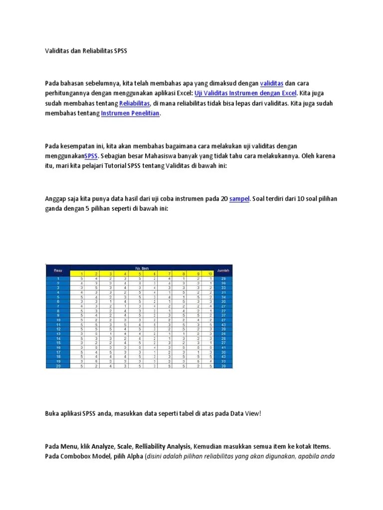 Setiap butir tes kepada kelas uji coba diantaranya uji validitas butir soal uji reliabilitas soal dan uji sensitifitas butir soal. Reliabilitas Tes Soal Pilihan Ganda Jawabanku Id
