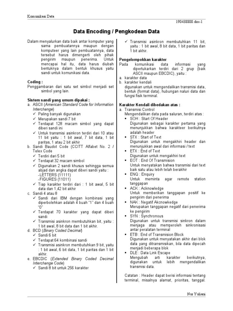 Komdat3 Pengkodean Data | PDF