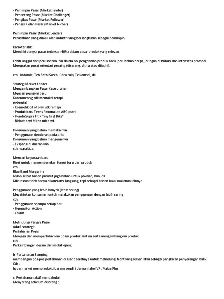 Contoh Market Leader Market Challenger Market Follower Market Nicher -  Temukan Contoh