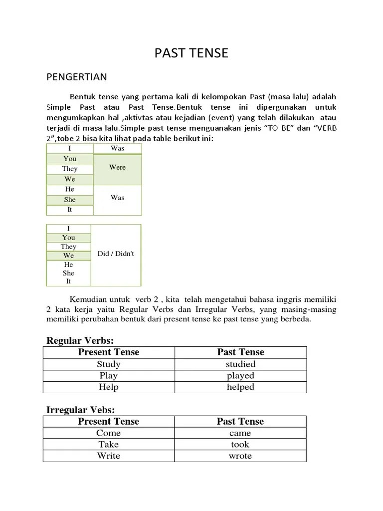 Past Tense | PDF | Perfect (Grammar) | Grammatical Tense