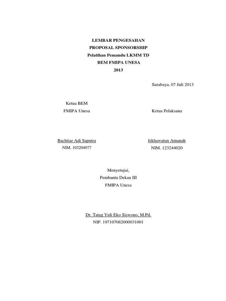 Proposal Sponsorship PPLKMMTD | PDF