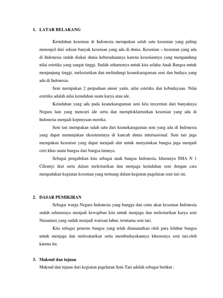 Contoh Proposal Kegiatan Pagelaran Seni – Lukisan