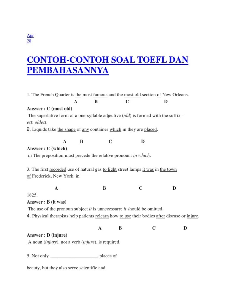 Contoh Soal Toefl Noun Clause