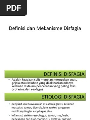 Definisi Dan Mekanisme Disfagia | PDF