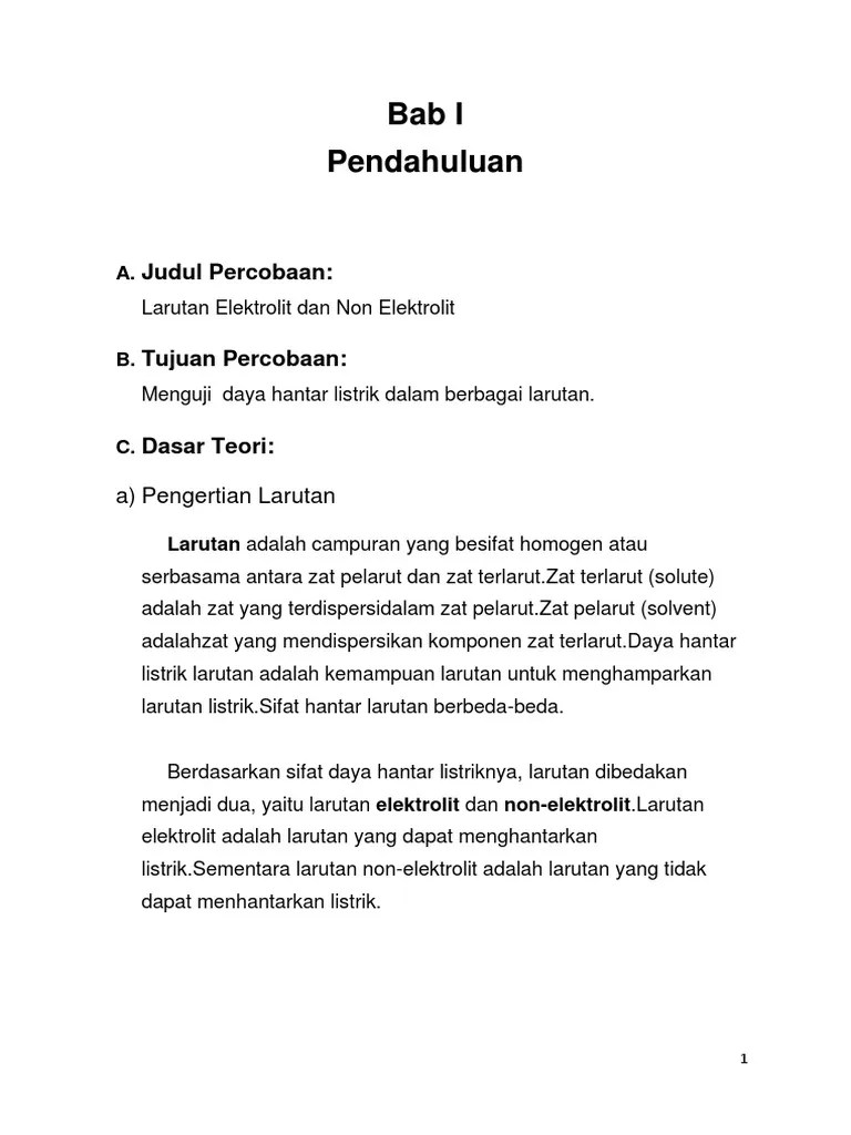 Larutan Elektrolit Dan Non Elektrolit (X-6) | PDF