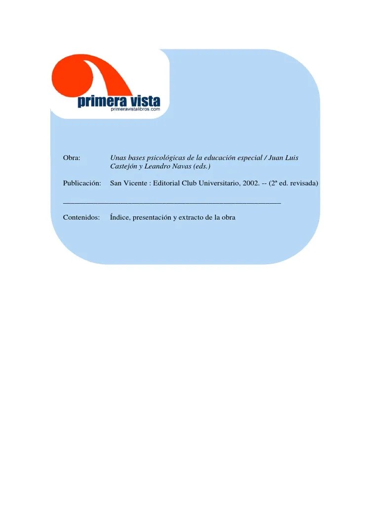 Proyecto educativo institucional para la convivencia armónica. Libro Bases Psicologicas de La Educacion Especial