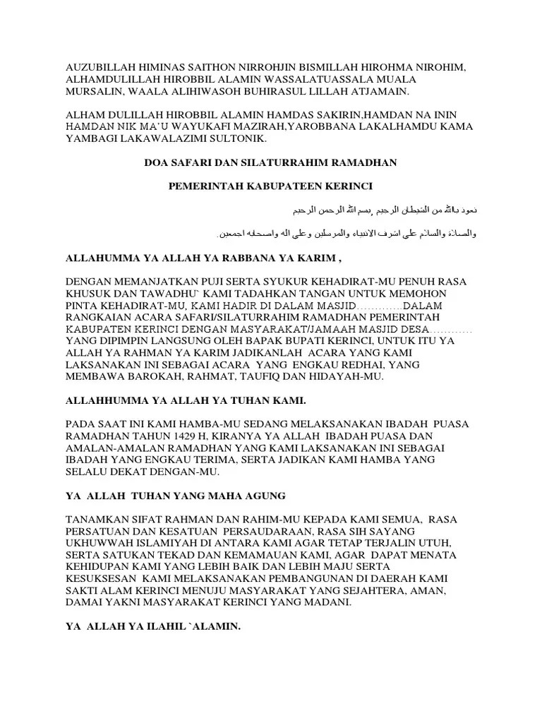 Doa Safari Dan Silaturrahim Ramadhan | PDF