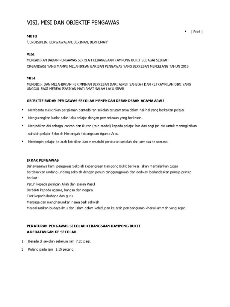 Berdasarkan falsafah dan etika pembimbing rakan sebaya. Contoh Visi Dan Misi Seorang Pelajar