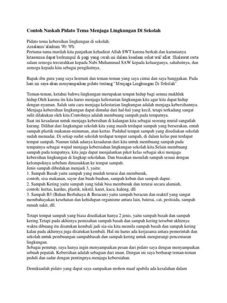 Contoh Pidato Dengan Struktur Yang Benar