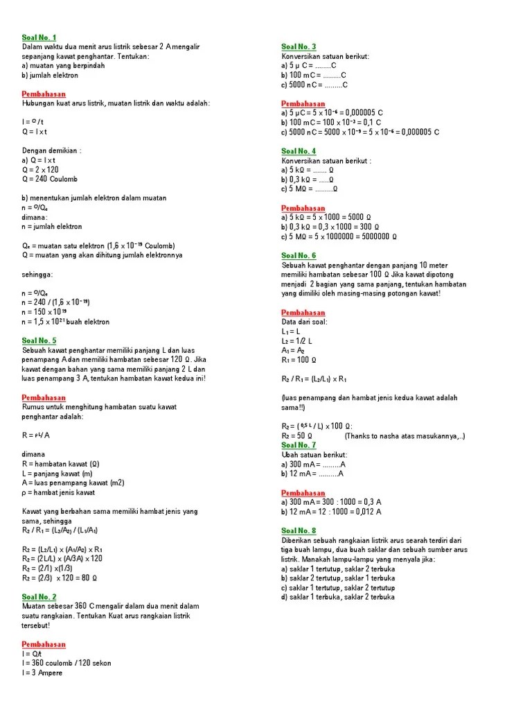 Soal yang sudah diunduh, kemudian diprint dalam kertas f4. Soal Ulangan Listrik Dinamis Kelas 12