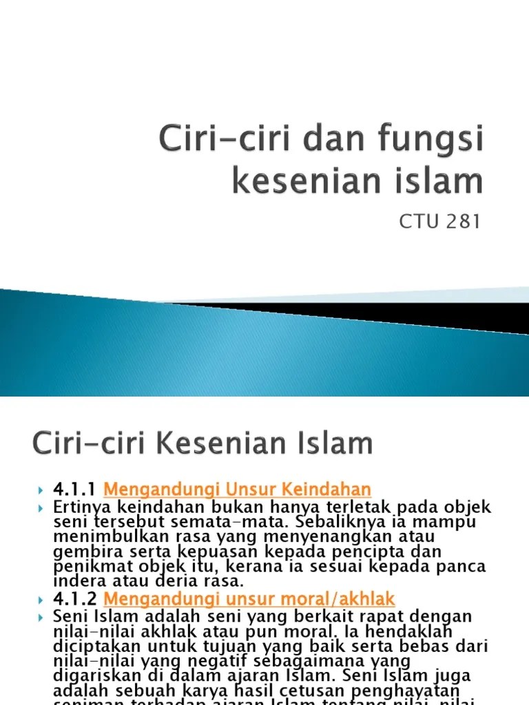 Ciri-Ciri Dan Fungsi Kesenian Islam | PDF