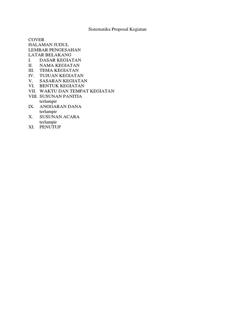 Penutup Proposal Kegiatan