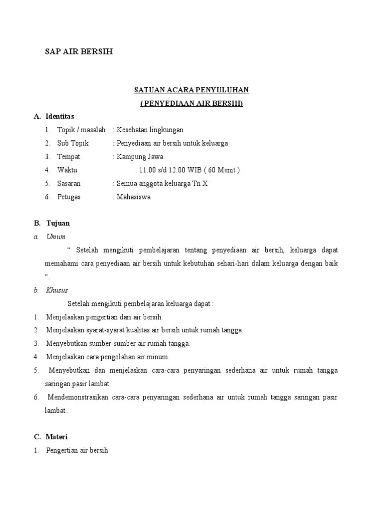 Sap Air Bersih | PDF