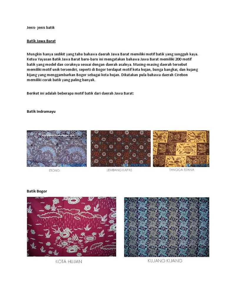 Jenis Batik Jawa | PDF
