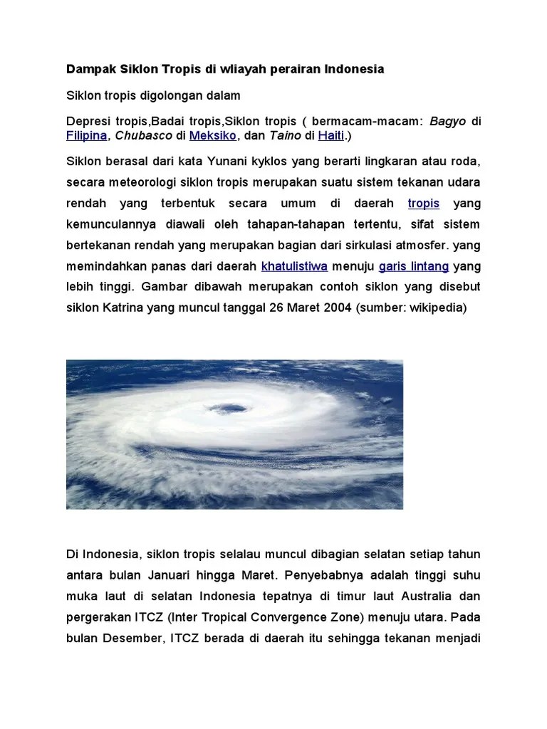 Siklon Tropis Dan Indonesia | PDF